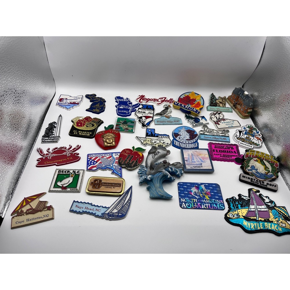 Massive Vintage Decor Magnet Lot Souvenirs Holidays 47 Piece Instant Collection